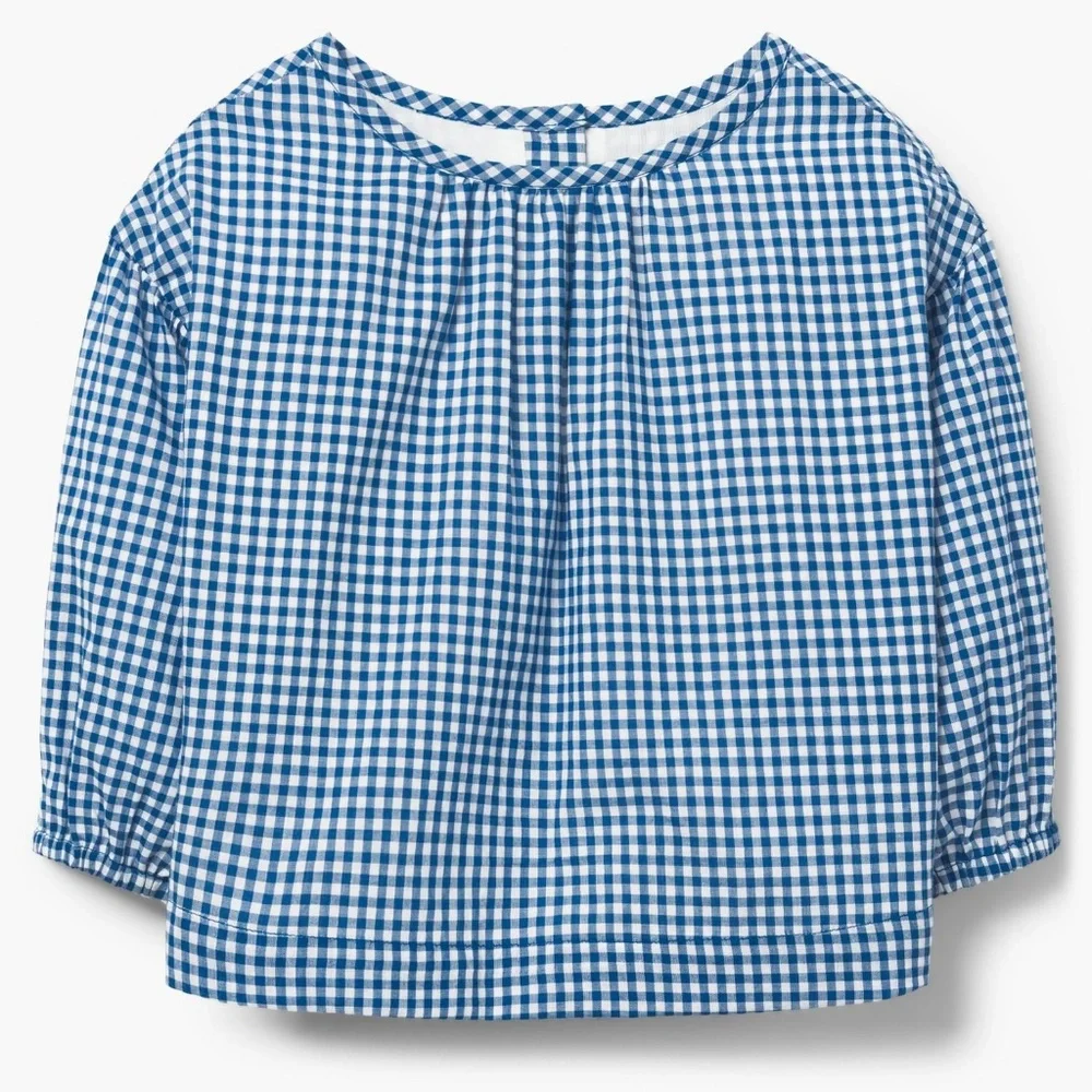 Gymboree Blue‎ Gingham Top 18-24 M New